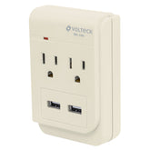 Regleta multicontacto, 2 enchufes + 2 usb